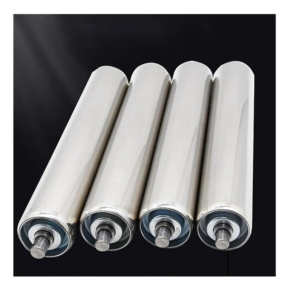 4 Pack Stainless Steel Rollers, Powerless Replacement Parts for Assembly Lines Conveyor Belt, 6