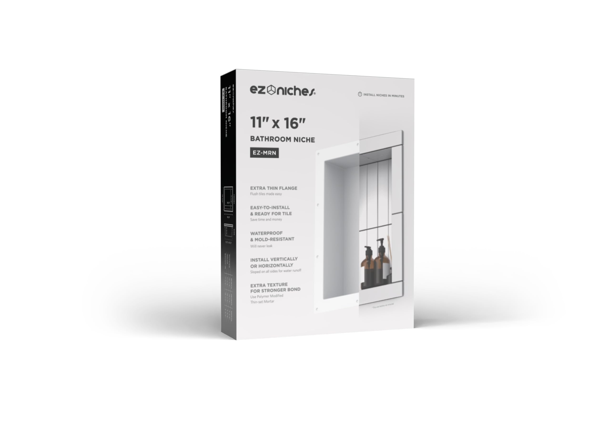 USA - Ready for Tile Niche Preformed Bathroom Recess It Shower Shampoo Shelf (11" X 16")