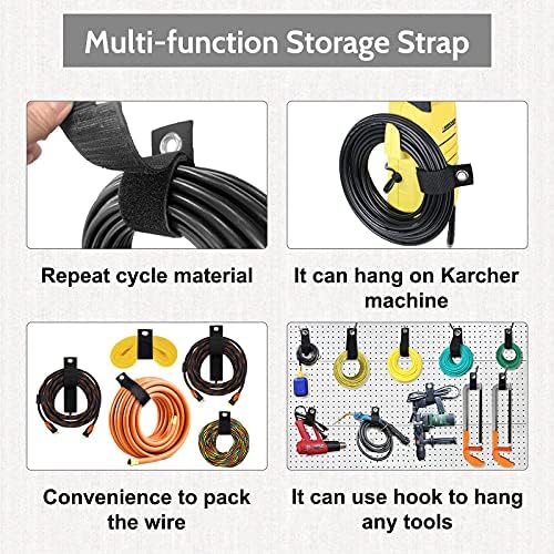 Qooltek 15M/50FT Pressure Washer Drain Pipe Hose Cleaning Kit Replacement for Karcher K Series, Adapter Compatible with Lavor and Bosch Pressure Washer, 1/4'' Quick Plug, 1 Front 6 Back Jet Nozzle