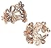 Produktbild MYA art Damen Fake Piercing aus 925 Silber Rosegold Vergoldet mit Zirkonia Blume Ohrklemme Ear Cuff Ohrringe Creolen 2 Set Rose Gold MYASIOHR-23