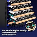 24 Inch Wine Cooler Refrigerator, 179 Bottles Professional Wine Cellars with Powerful Compressor,Quiet Operation and Elegant Design for The Wine Lovers - Image 3