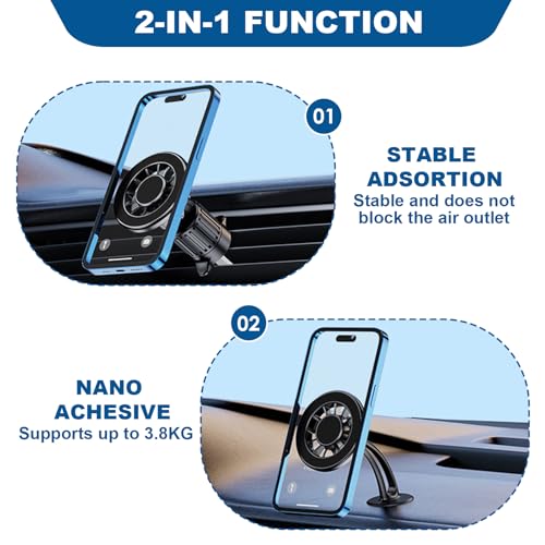 Handyhalterung Auto für Magsafe Autohalterung, [20 x N52 Magnet] Universelle Magnetische Handy Halterung 360° Drehbar Lüftung Handyhalter für iPhone 16 Pro Max 15 14 13 12 Plus Galaxy Xiaomi (Schwarz)