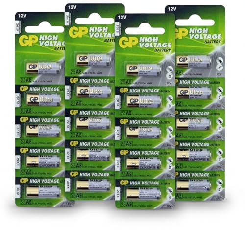 Image of A23 12V Alkaline 23-A replacement battery 23AE GP - 20 Pack