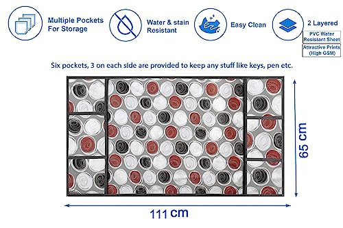 Image of Stylista Refridgerator top Cover Suitable for Samsung RR24C2Z23CR /NL, 223 Liter Fridge, Dimension (WXD) 65x111 CM, Abstract Pattern mgrey