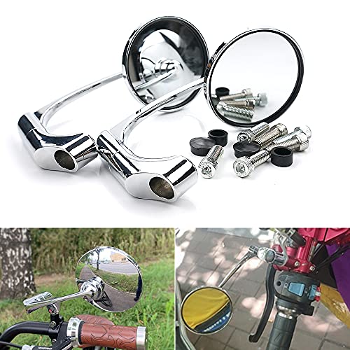 Motocicleta Universal Bar Extremos Espejos 8/10mm Pernos Redondo CNC Moto Manillar Extremo Espejos Laterales Blanco Espejos Retrovisores Cover