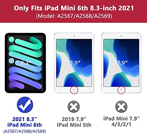 Grifobes iPad Mini 6 Case,iPad Mini 6th Generation Case for Kids,Heavy Duty Shockproof Rugged Case Cover with Pencil Holder Kickstand,High Impact Protective Case for iPad Mini 6th 8.3 inch 2021