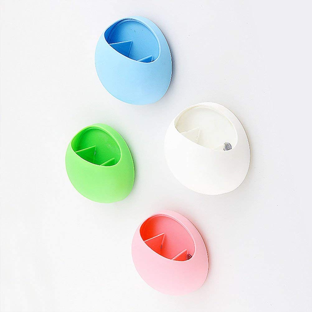 Soporte para cepillo de dientes de pared con ventosa, soporte para baño, cocina, color verde