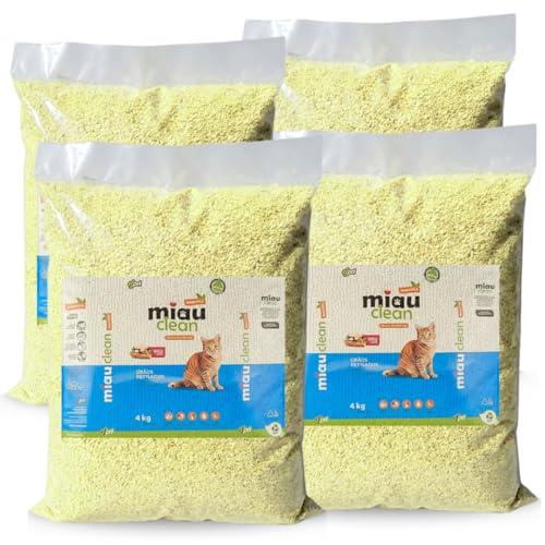 Kit 5 Areia Higiênica Biodegradavel Mandioca para Gatos Miau Clean 4kg Extra Fina
