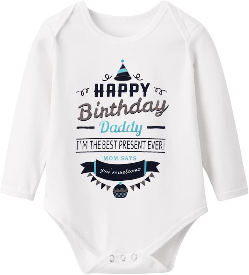 Baby Boys Girls Romper Bodysuit Infant Funny Letter long Sleeves Jumpsuit Outfit 0-18Months