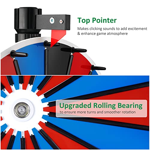 Winspin 24" Diy Prize Wheel Tabletop Floor Stand Spin Game W/Brochure Holder #TOP3