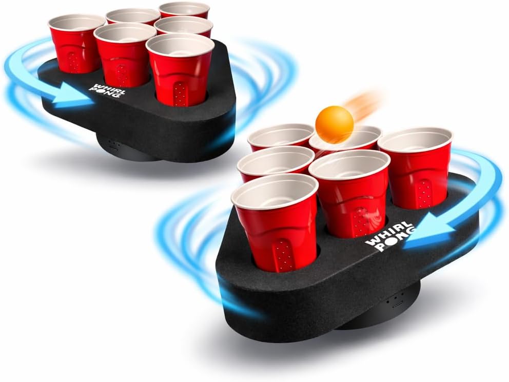 – The Spinning Cup Pong Game | Rechargeable Rotating Party Game Set | Ultimate College Party, Tailgate & Family Game | Cup Pong Reinvented