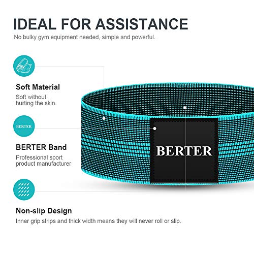 BERTER Resistance Bands for Legs and Butt, Workout Exercise Hip Bands, Fitness Booty Loop Non-Slip Bands for Squats, Deadlifts, Yoga, Sport, Pack of 3 - Thumbnail 3