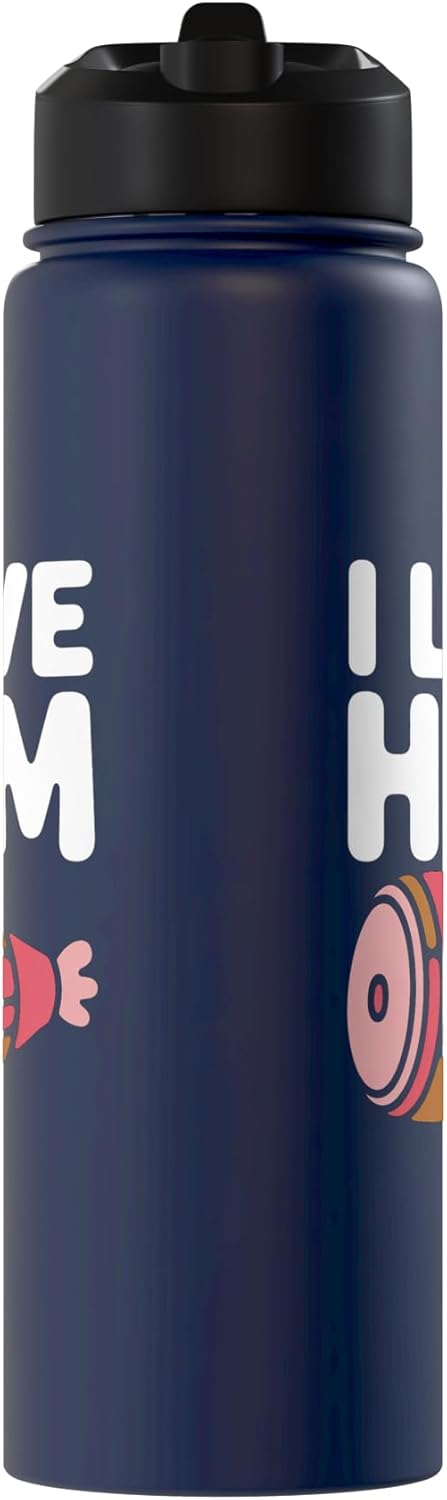 I Love Ham Graphic Food Humor Stainless Steel Insulated Water Bottle