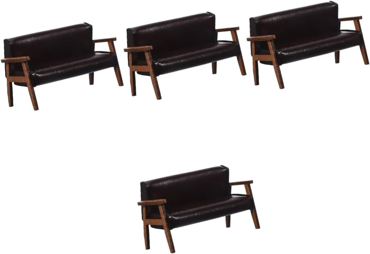 4pcs Miniature Chairs for Crafts Smooth Surface Mini Wooden Sofa Chair Room Decor Accessory