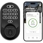 Kwikset Halo Wi-Fi Smart Lock, Keyless Entry Door Deadbolt, Geofence Auto-Unlock, Grade AAA Certified, No Hub Easy Install, Matte Black Lifetime Finish Warranty, Backlit Keypad