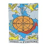 Generic Ultra Soft Plush Throw, Tarot Cards The Wheel of Fortune Blanket Flannel Warm for Chair/Bed/Couch/Sofa 80""x60"", Black
