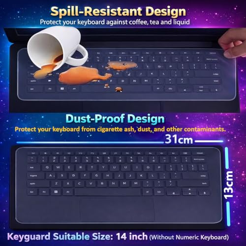 Image of Anjo 4 in 1 Combo Of 14 Inch & 16:10 Display Aspect Ratios Laptop Screen Protector, KeySkin, Body Lamination Trackpad Area & Lid-Back Side (Transparent)