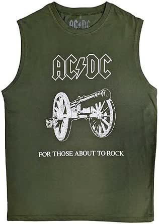Amazon.com: Ac/Dc Tank Top Muscle T Shirt About To Rock Band Logo ...