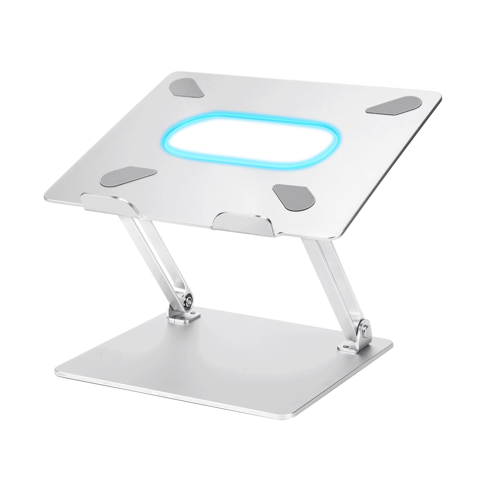 Soporte ergonómico de aluminio para computadora portátil, altura ajustable, elevador plegable para laptop de 10 a 17 pulgadas (plateado)