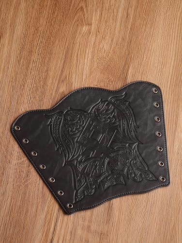 HAQUIL Medieval Faux Leather Wrist Guard, Adjustable Viking Bracer, Norse Symbol Arm Guard for Costume and LARPs (1 Piece)2