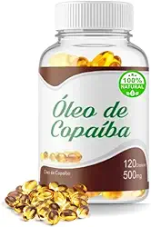 Óleo de Copaíba 100% Puro Natural 500mg 120 Cápsulas