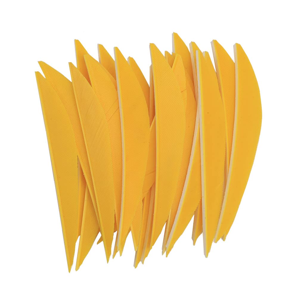 ACCMOS 3" Archery Fletching Banane Shape Arrow Feathers Hunting Arrow Wing Turkey Feather DIY Arrow Accessory 50pc (Yellow)