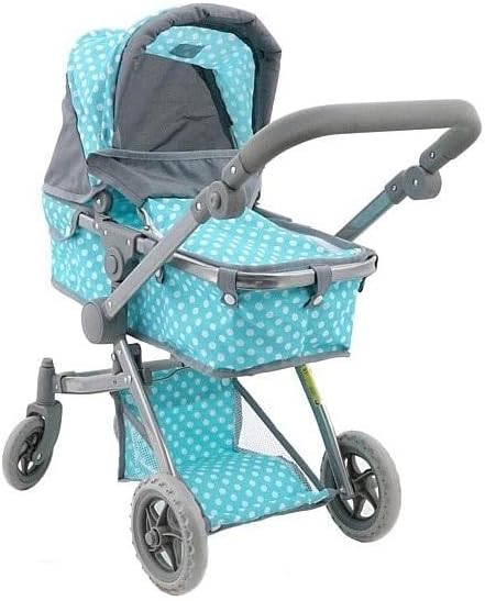 Deep stroller for mint dolls with white dots, Adar