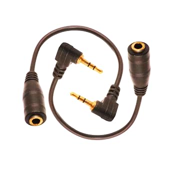 2.5mm Jack Male to 3.5mm Female Adapter Cable, 135mm Length, 2-Pack