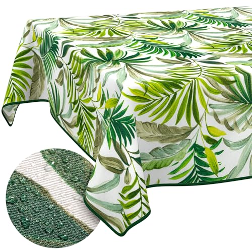 Nappe de table imperméable ANRO 240x140 nappe rectangulaire lavable motif palmier exotique - 2