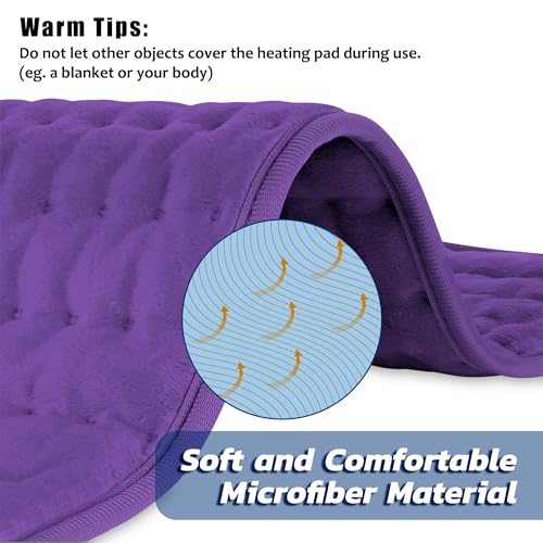 Image of Electric Heating pad for Back Neck Shoulder Knee Arms Legs- Electric Heat Pads with 6 Heat Settings & Auto Shut Off &Dry /Moist Heat Heating Pad for Birthday Mother Father Girl Men Women