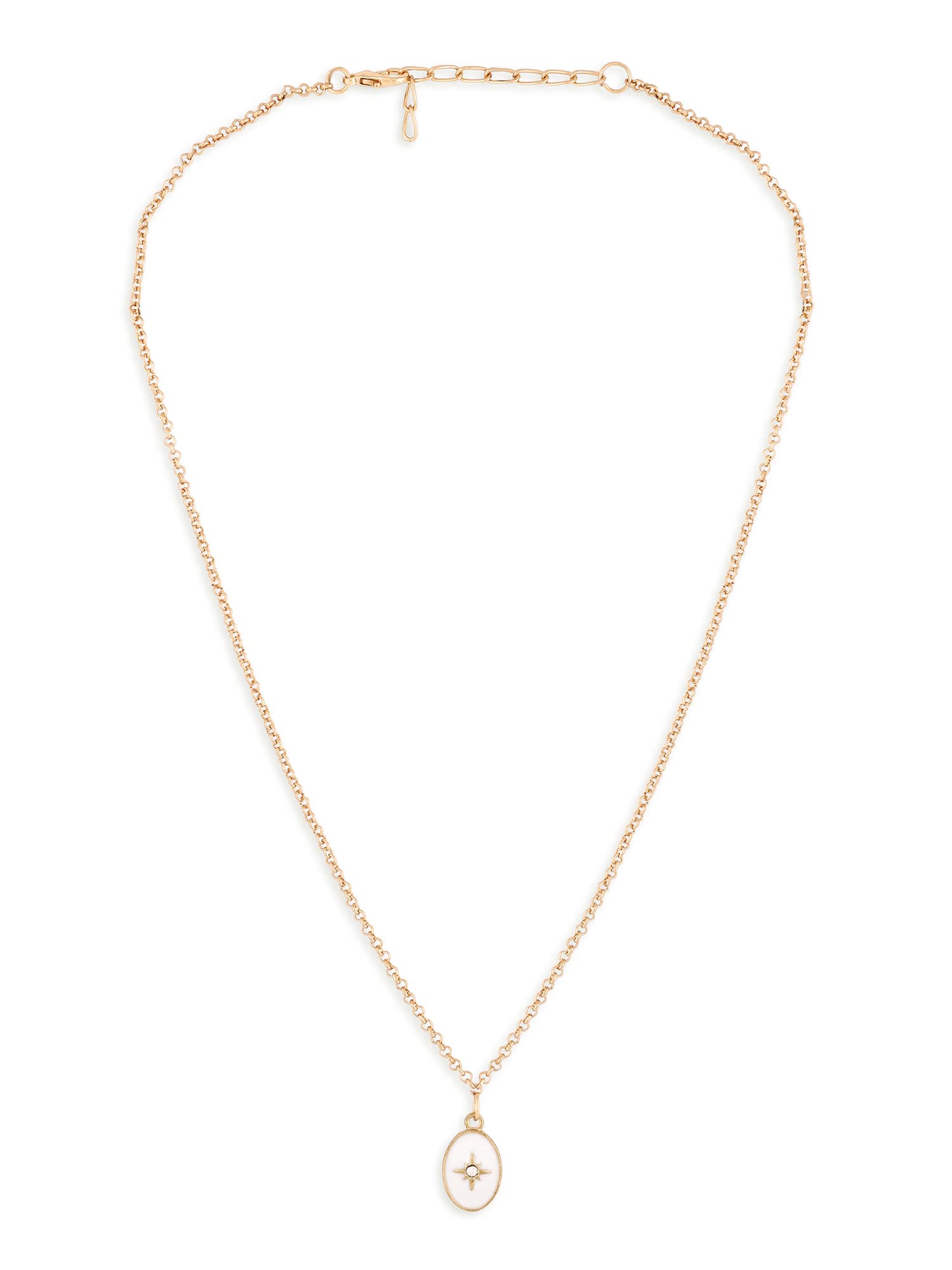 ZAVERI PEARLS White Meenakari Oval Pendant Contemporary Chain For Women-ZPFK14565 (B0BCGLWKYC) Amazon Price History, Amazon Price Tracker