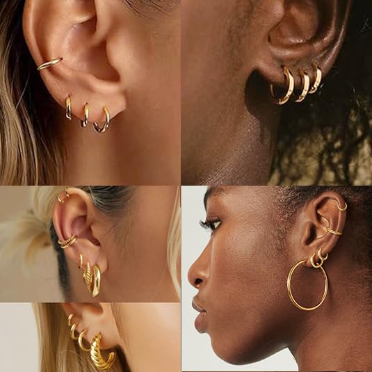 Small Gold Hoop Earrings - image 3