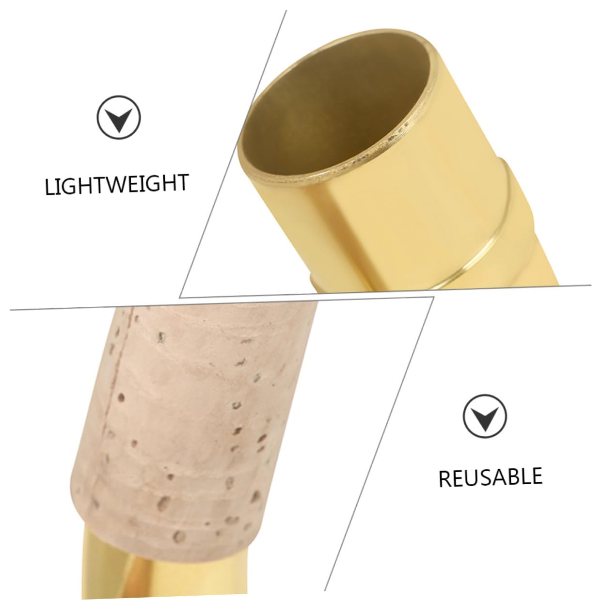 Collo Sax Tenore Curvo in Ottone con Sughero, Set 1 Pezzo | Sassofono, Finitura Oro, Resistenza alla Deformazione e Alta Durezza, Posizione di Esecuzione Comoda