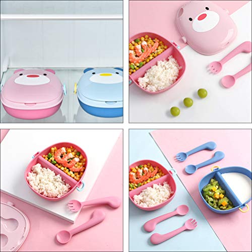 Toyvian Conjunto de Talheres de Bebê de Prato Dividido para Crianças Conjunto Lancheira de Bebê Garf