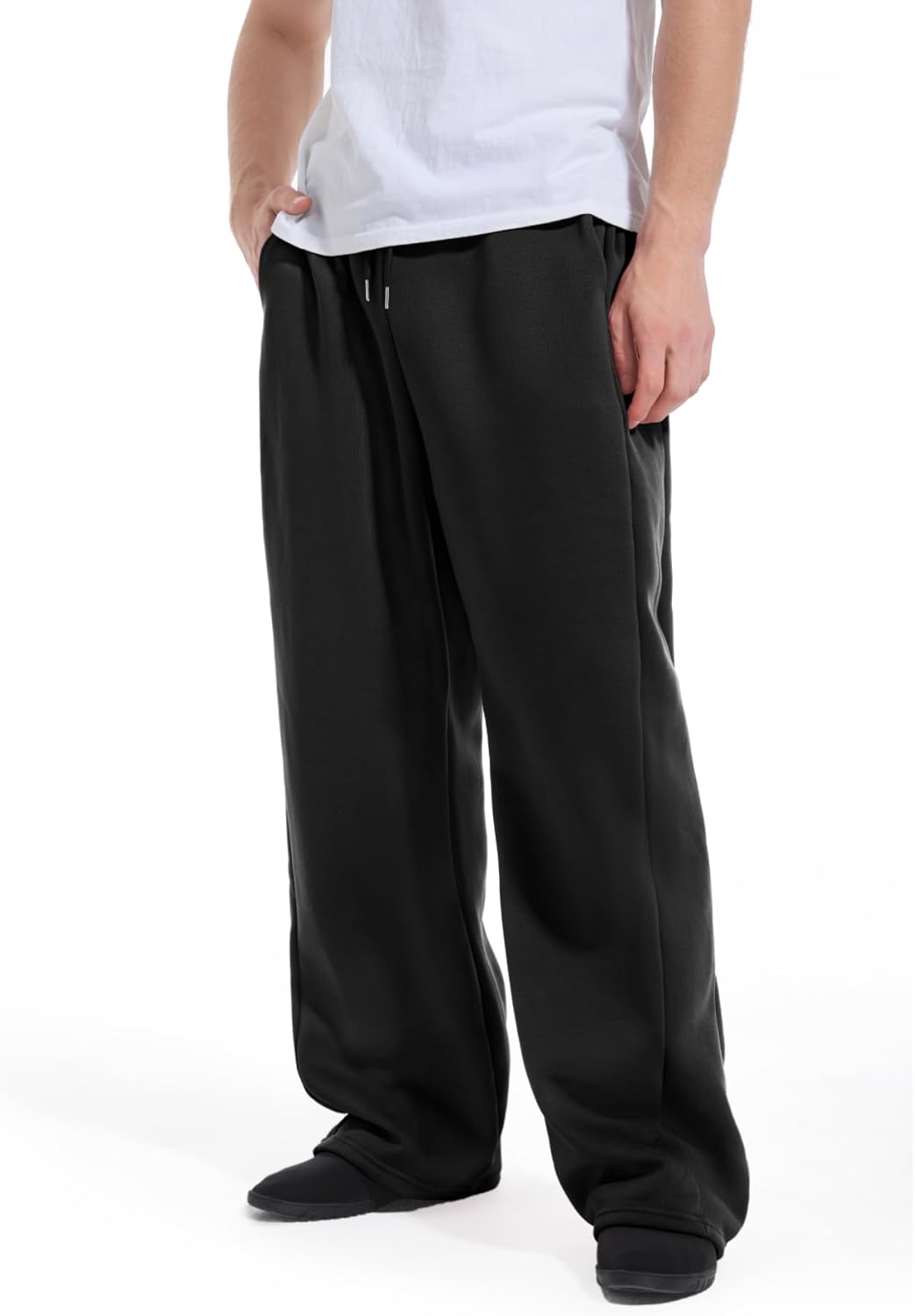 Men's Baggy Sweatpants Wide Leg Lounge Sweat Pants with Pockets
