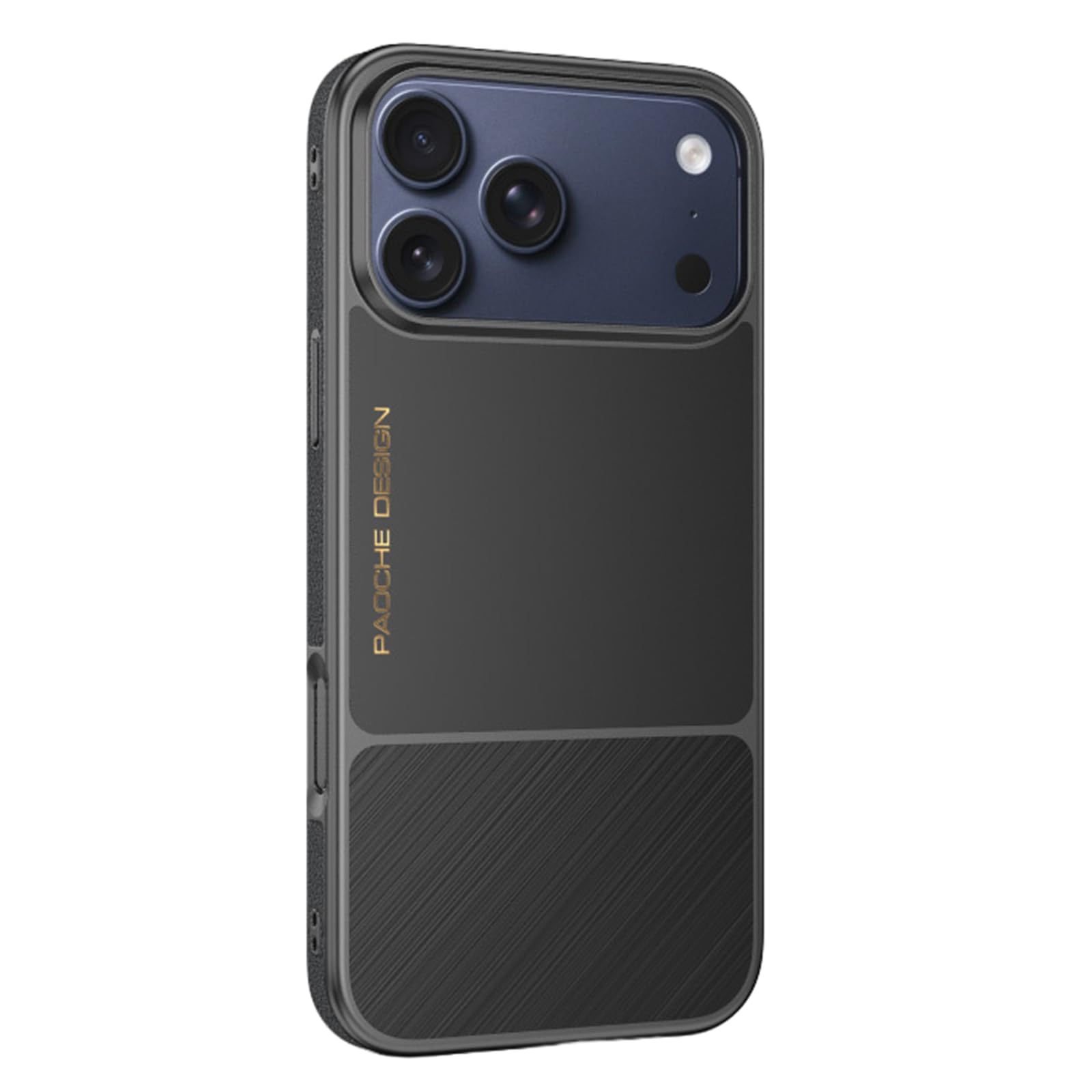 Magnetisch Hülle für iPhone 17 Pro Max/17 Pro/17, Leichte Luxus Gefrostet rutschfeste Schutzhülle Unterstützt Drahtlose Aufladung Handyhülle,Schwarz,17