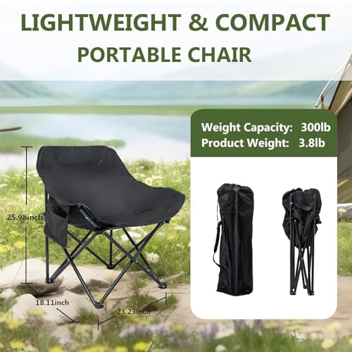 Image of AARKRI SALES Portable Folding Stool - Heavy Duty Outdoor Chair for Camping, Hiking, Fishing, Picnic - Collapsible Mini Travel and Garden Seat (Armrest Chair - 01)