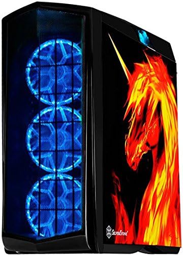 Silverstone SST-PM01B-FX PC Case with blue LED fans