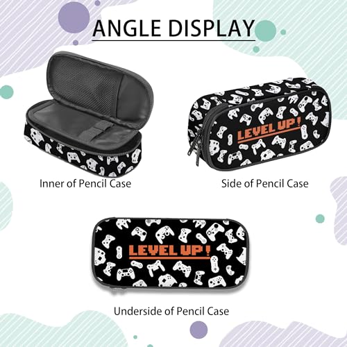Image of Gamer Pencil Case for Boys, Large Capacity Pencil Pouch for Kids, Back to School Pencils Box Pen Bag with Zipper, Game Video Pen Case Stationery Organizer for Middle Elementary School