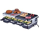  Syntrox Germany Multifunktionelles Raclette Brugg mit Grill und Heißer Stein für 8 Personen