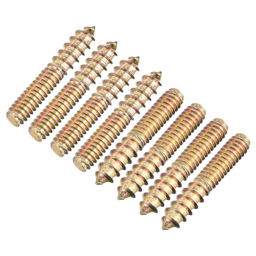 Image of uxcell 1 /4-20x1-1 /2 Hanger Bolts, 12pcs Double Ended Screws Wood Dowel Screws for Furniture