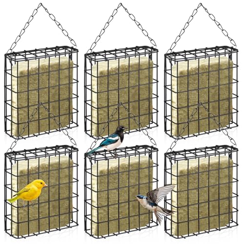 Zhehao 6 Pcs Suet Bird Feeders Outdoor Garden Cages Decor