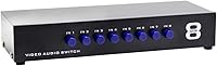 Vista 2 de Panlong 8-Way AV Switch RCA Switcher 8 in 1 Out Composite Video L/R Audio Selector Box for DVD STB Game Consoles