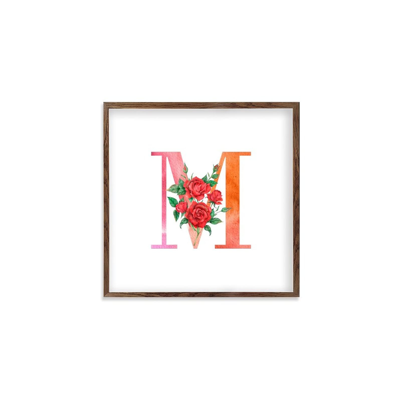 M Alphabet In Red Rose