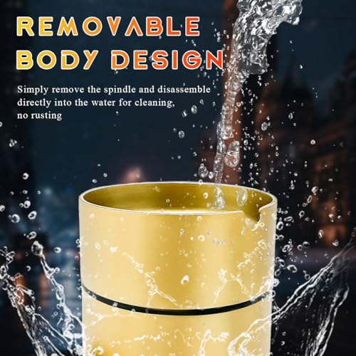 Image of DXNQ Car Ashtray with Lid, Windproof Smokeless Stainless Steel Ash Tray Butt Bucket, Detachable Self Extinguished Ashtray for Car Cup Holder Home Office Travel, Car Accessories (Golden)