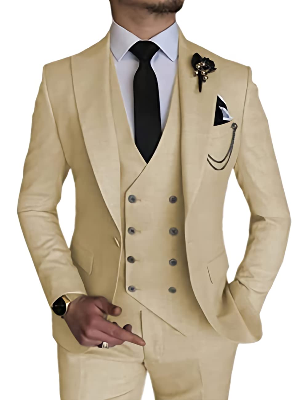 Men's 3 Piece Suit Slim Fit Suits One Button Blazer Vest Pants Formal Business Wedding Prom Suits