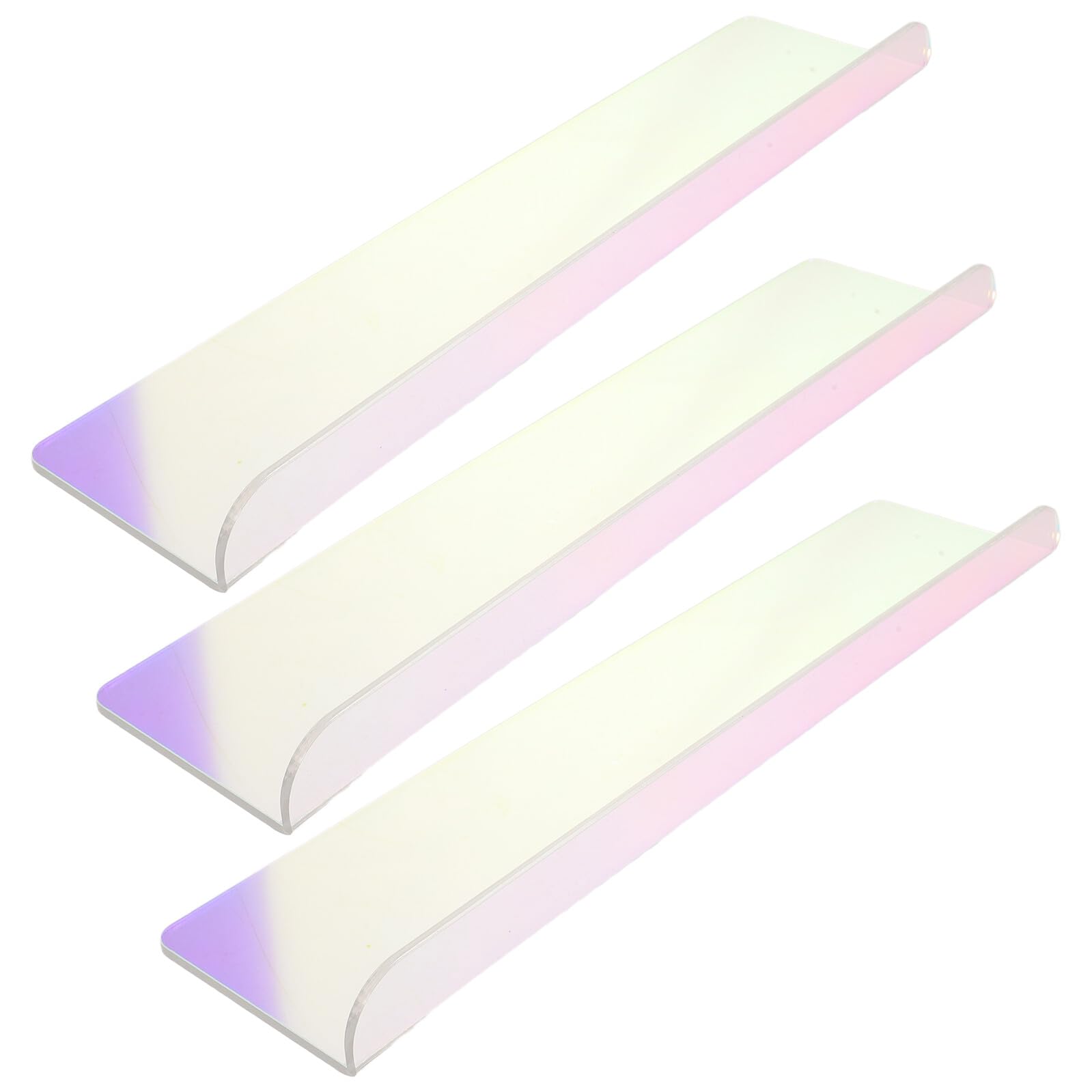 Étagère murale en acrylique irisé MAGICLULU lot de 3 étagères flottantes U-Type transparentes