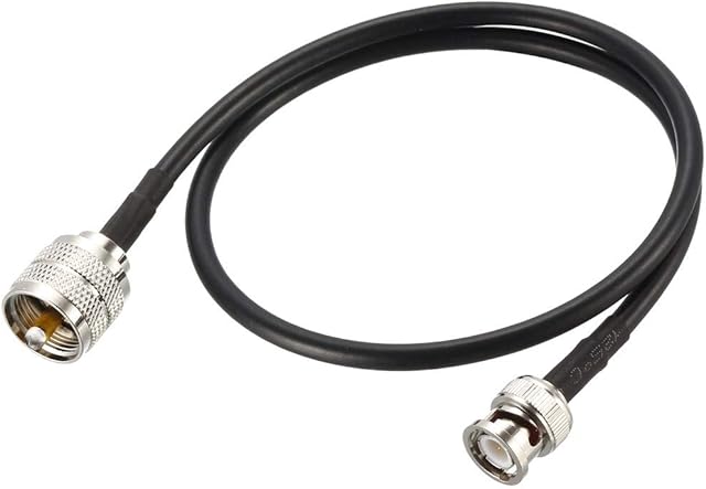 sourcing map UHF (PL259) to BNC Male Antenna Radio Cable RG58 Coax Cable 22 Inches