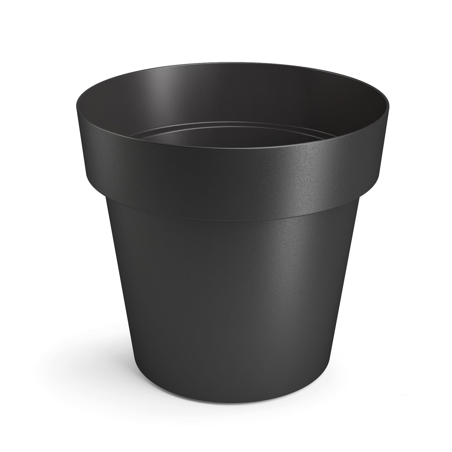 B2C Plant Pots Flower Planter 6 Colours 4 sizes Matt Plastic Pot Classic Look Home Deco Pot Plastic Lightweight (Black Matt, 18cm)