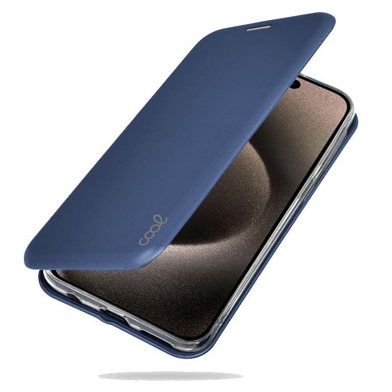 Cool Flip Cover for iPhone 15 Pro MAX Elegance Leatherette Navy, blue - Image 4